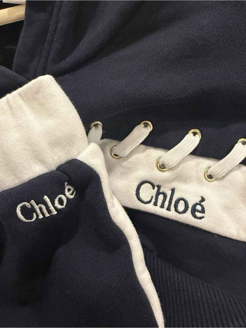 Chloé Kids Navy Stitch Sweat Set